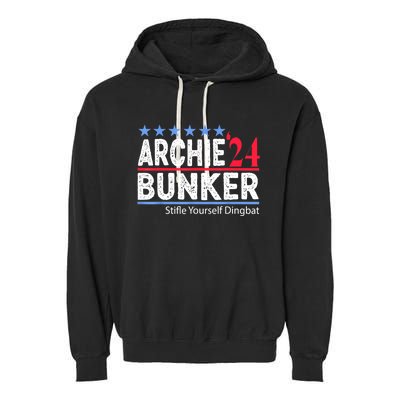 Archie Bunker 24 For President 2024 Garment-Dyed Fleece Hoodie