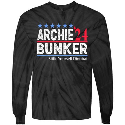 Archie Bunker 24 For President 2024 Tie-Dye Long Sleeve Shirt