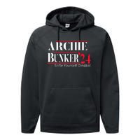 Archie Bunker 24 For President Performance Fleece Hoodie