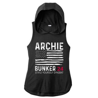 Archie Bunker 24. Stifle Yourself Dingbat Ladies PosiCharge Tri-Blend Wicking Draft Hoodie Tank