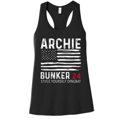 Archie Bunker 24. Stifle Yourself Dingbat Women's Racerback Tank