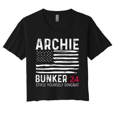 Archie Bunker 24. Stifle Yourself Dingbat Women's Crop Top Tee