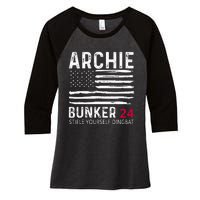 Archie Bunker 24. Stifle Yourself Dingbat Women's Tri-Blend 3/4-Sleeve Raglan Shirt