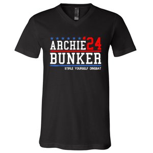 Archie Bunker 24 For President 2024 V-Neck T-Shirt