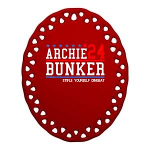 Archie Bunker 24 For President 2024 Ceramic Oval Ornament