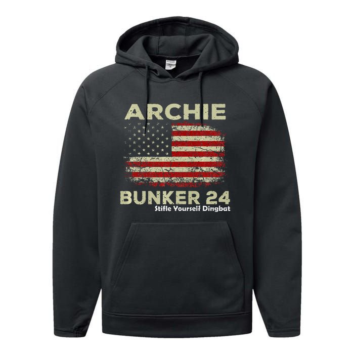 Archie Bunker 24 For President Performance Fleece Hoodie