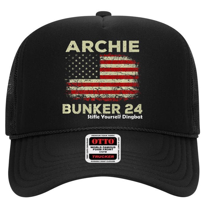 Archie Bunker 24 For President High Crown Mesh Back Trucker Hat