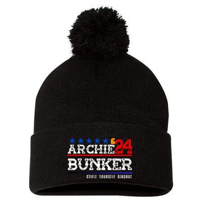 Archie Bunker 24 For President 2024 Pom Pom 12in Knit Beanie