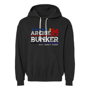 Archie Bunker 24 For President 2024 Garment-Dyed Fleece Hoodie