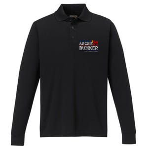 Archie Bunker 24 For President 2024 Performance Long Sleeve Polo