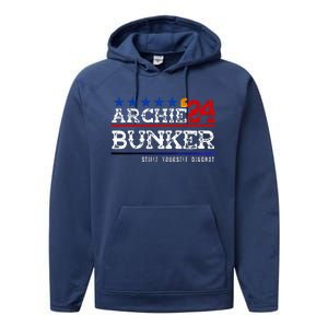 Archie Bunker 24 For President 2024 Performance Fleece Hoodie