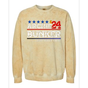 Archie Bunker 24 For President 2024 Colorblast Crewneck Sweatshirt