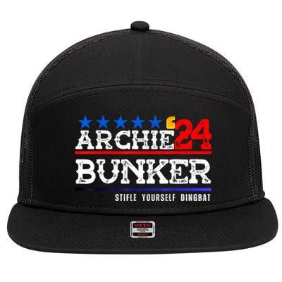 Archie Bunker 24 For President 2024 7 Panel Mesh Trucker Snapback Hat