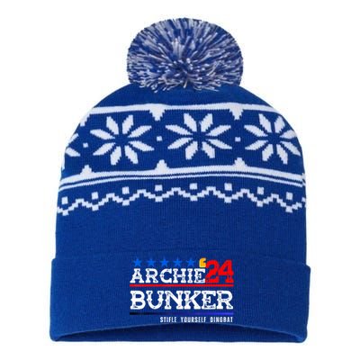 Archie Bunker 24 For President 2024 USA-Made Snowflake Beanie