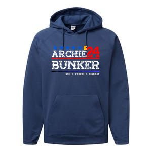 Archie Bunker 24 For President 2024 Performance Fleece Hoodie