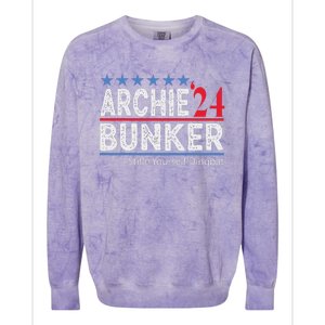 Archie Bunker 2024 Presidential Campaign Colorblast Crewneck Sweatshirt