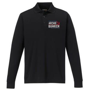 Archie Bunker 2024 Presidential Campaign Performance Long Sleeve Polo