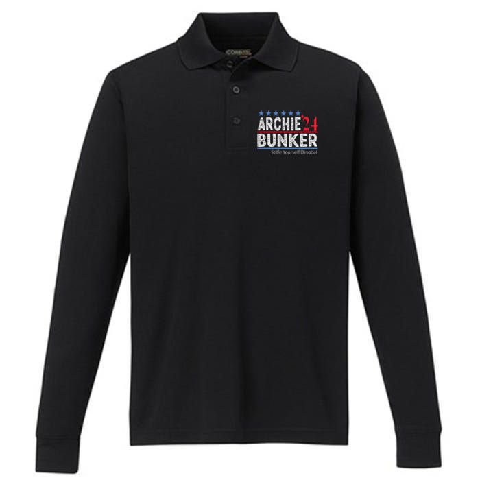 Archie Bunker 2024 Presidential Campaign Performance Long Sleeve Polo