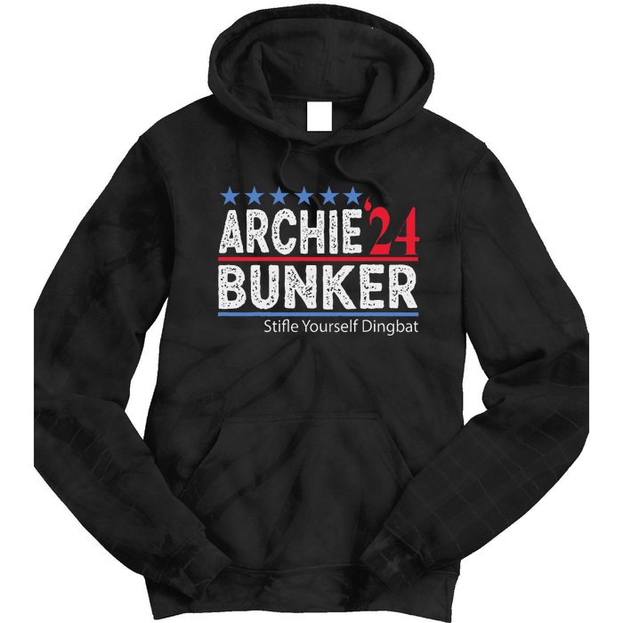 Archie Bunker 2024 Presidential Campaign Tie Dye Hoodie