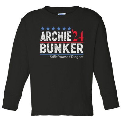 Archie Bunker 2024 Presidential Campaign Toddler Long Sleeve Shirt