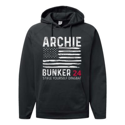 Archie Bunker 24. Stifle Yourself Dingbat Performance Fleece Hoodie