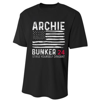 Archie Bunker 24. Stifle Yourself Dingbat Performance Sprint T-Shirt