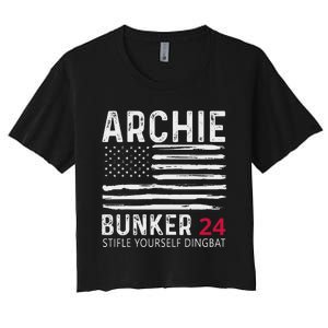 Archie Bunker 24. Stifle Yourself Dingbat Women's Crop Top Tee