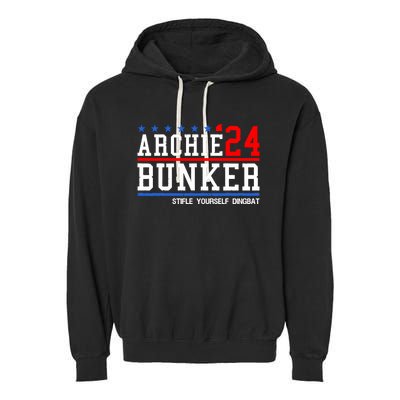 Archie Bunker 24 For President 2024 Garment-Dyed Fleece Hoodie