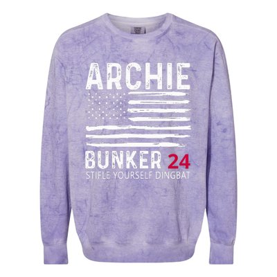 Archie Bunker 24. Stifle Yourself Dingbat Colorblast Crewneck Sweatshirt