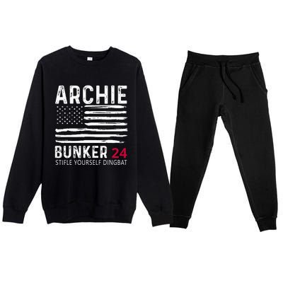 Archie Bunker 24. Stifle Yourself Dingbat Premium Crewneck Sweatsuit Set