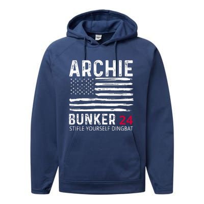 Archie Bunker 24. Stifle Yourself Dingbat Performance Fleece Hoodie