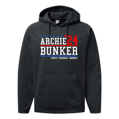 Archie Bunker 24 Stifle Yourself Dingbat Performance Fleece Hoodie