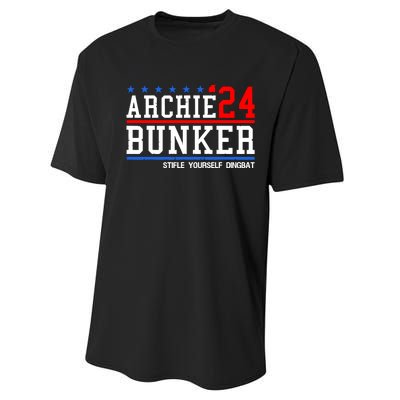 Archie Bunker 24 Stifle Yourself Dingbat Performance Sprint T-Shirt