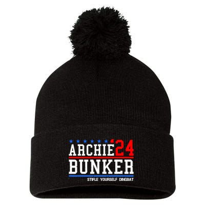 Archie Bunker 24 Stifle Yourself Dingbat Pom Pom 12in Knit Beanie