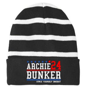 Archie Bunker 24 Stifle Yourself Dingbat Striped Beanie with Solid Band