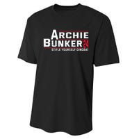 Archie Bunker 24 Stifle Yourself Dingbat Performance Sprint T-Shirt