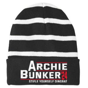 Archie Bunker 24 Stifle Yourself Dingbat Striped Beanie with Solid Band