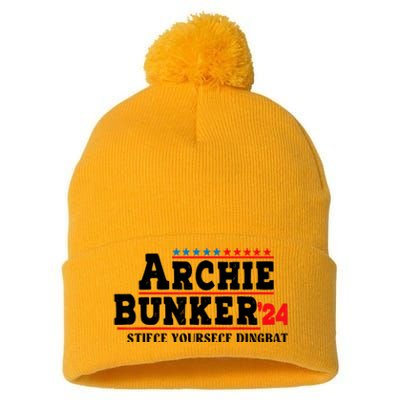 Archie Bunker 24 Stifle Yourself Dingbat Pom Pom 12in Knit Beanie