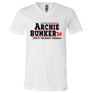 Archie Bunker 24 Stifle Yourself Dingbat V-Neck T-Shirt