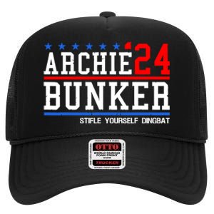 Archie Bunker 24 For President 2024 High Crown Mesh Back Trucker Hat