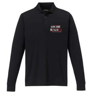 Archie Bunker 24 For President 2024 Performance Long Sleeve Polo