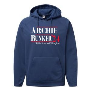 Archie Bunker 24 For President 2024 Performance Fleece Hoodie