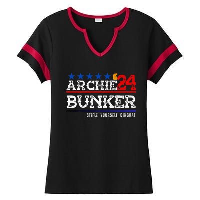 Archie Bunker 24 For President 2024 Ladies Halftime Notch Neck Tee