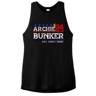 Archie Bunker 24 For President 2024 Ladies PosiCharge Tri-Blend Wicking Tank