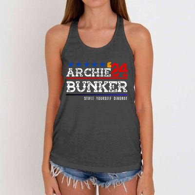 Archie Bunker 24 For President 2024 Women's Knotted Racerback Tank