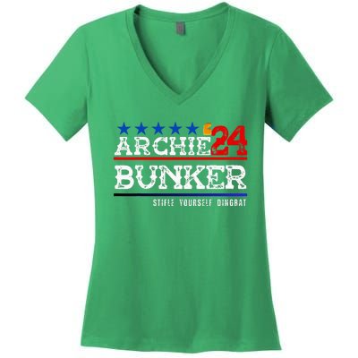 Archie Bunker 24 For President 2024 Women's V-Neck T-Shirt