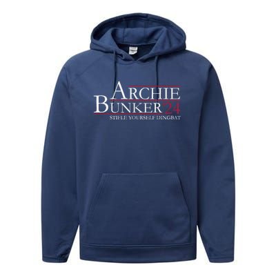 Archie Bunker 24. Stifle Yourself Dingbat Performance Fleece Hoodie