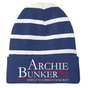 Archie Bunker 24. Stifle Yourself Dingbat Striped Beanie with Solid Band