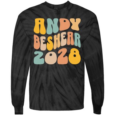 Andy Beshear 2028 For President Resist Wavy Groovy Election Tie-Dye Long Sleeve Shirt