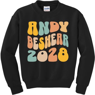 Andy Beshear 2028 For President Resist Wavy Groovy Election Kids Sweatshirt